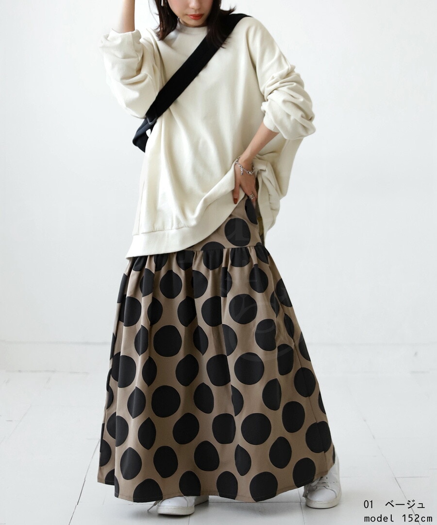 ドット柄 フレアスカート スカート レディース 送料無料・再販。メール