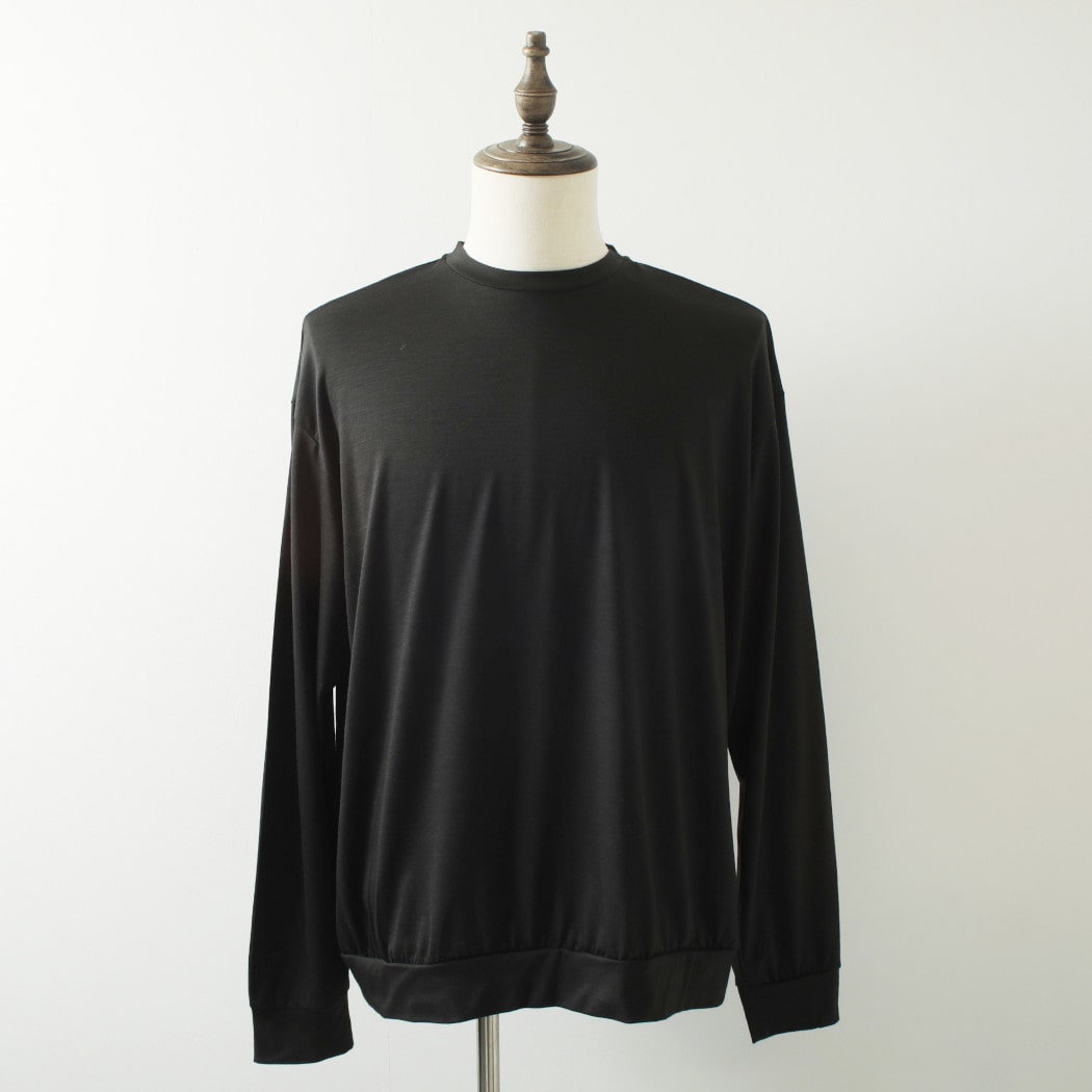 marka マーカ ウォッシャブルウール天竺 クルーネック チャコール