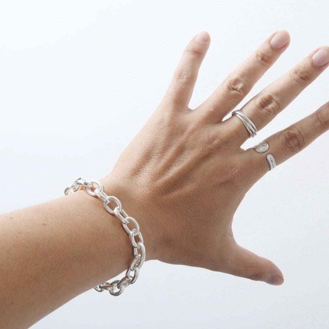 INTERIM インテリム タスコシルバー ミディアム チェーン ブレスレット