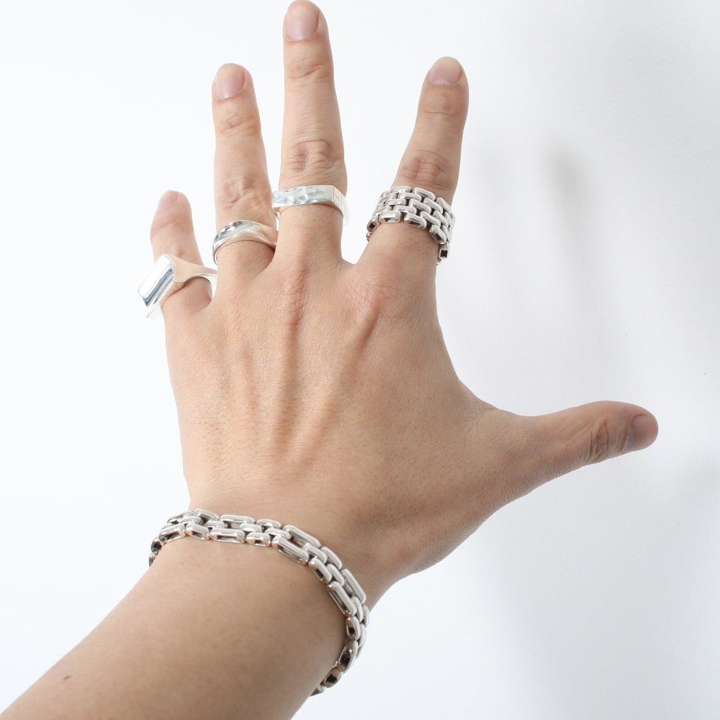 INTERIM インテリム タスコシルバー フラット チェーン ブレスレット1