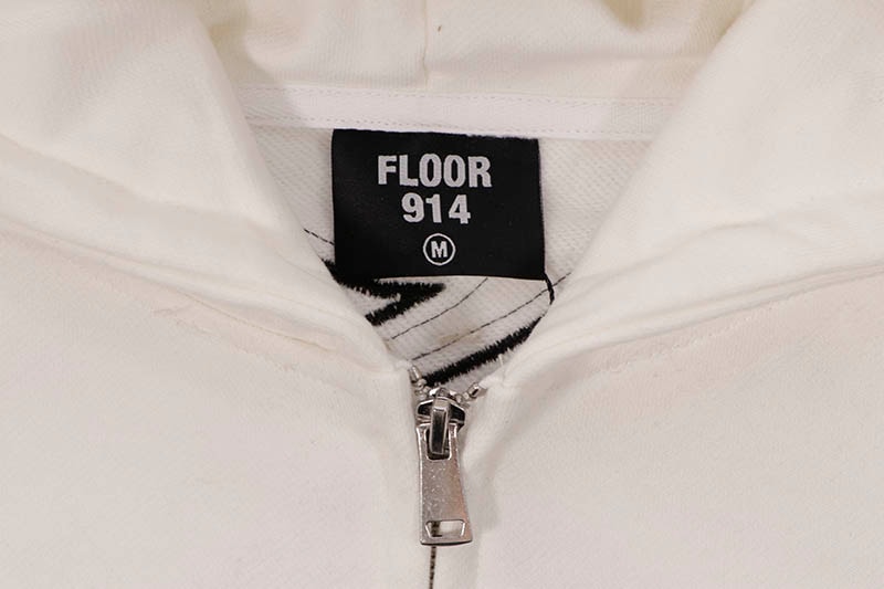 FLOOR 914 NUMERAL ZIP HOODIE (WHITE) | すべての商品 | GROWAROUND