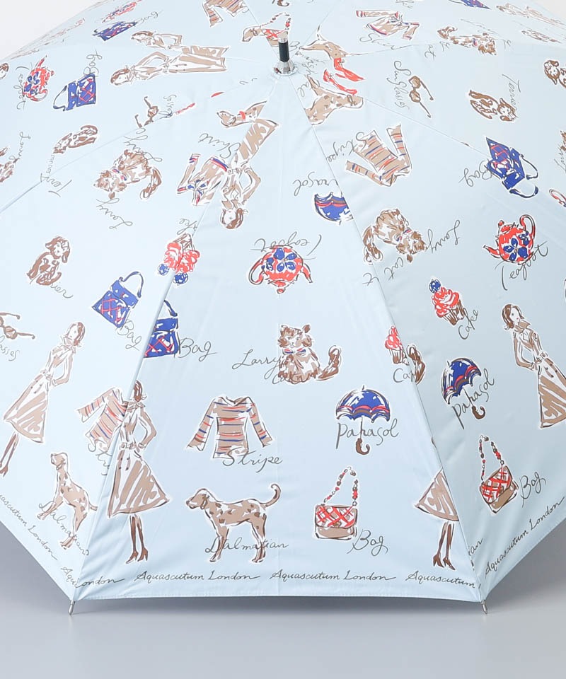 Aquascutum（アクアスキュータム）】 イラスト柄 晴雨兼用傘タイプ別