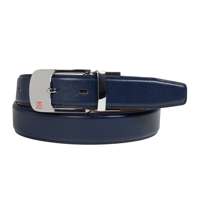 さとり 腰ベルト 松阪レザー キリコスター型押し 群青（ネイビー