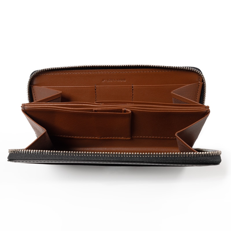 さとり ラウンドファスナー 松阪レザー 青褐（ネイビー） HCK73D-Z