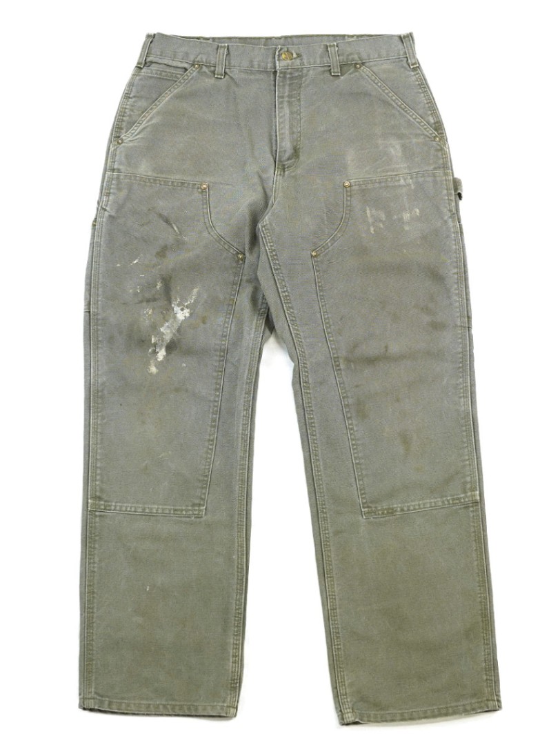 MEXICO製 カーハート ダブルニー ダックパンツ モスグリーン 表記