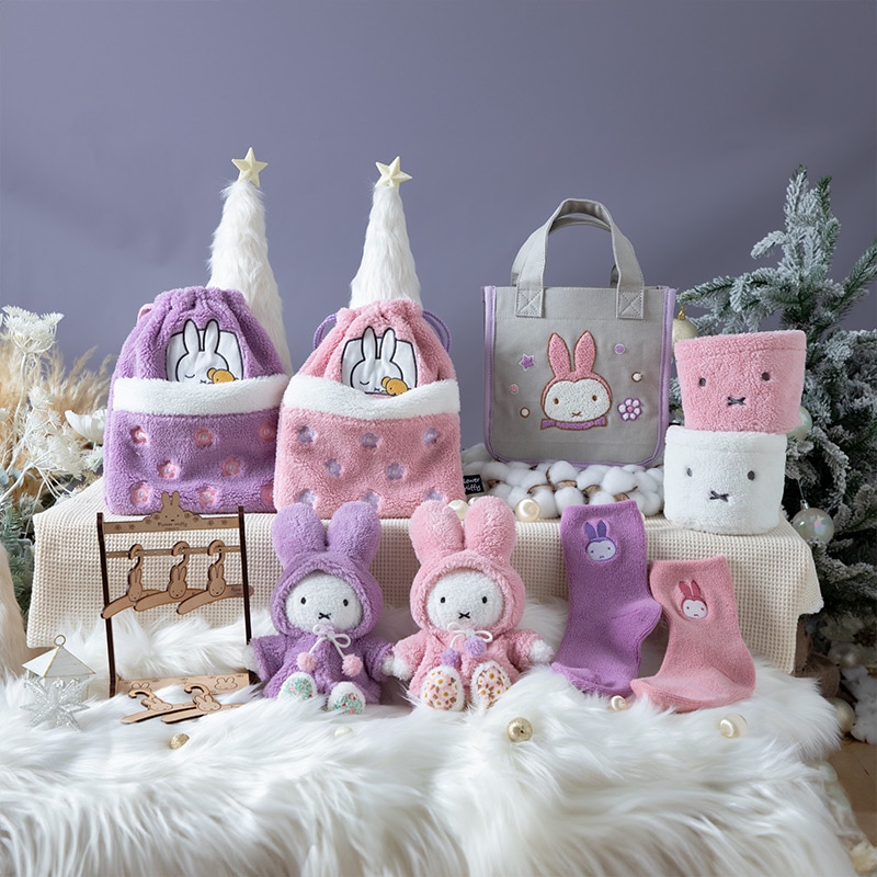 Flower Miffy 着せかえお洋服ほわもこケープ コットンツリーパープル