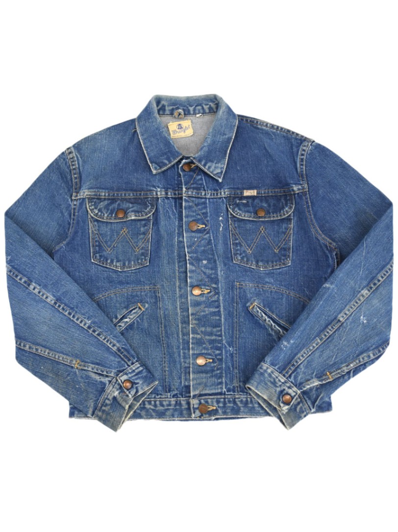 60's Wrangler 縦ベル 24MJ デニムジャケット 良雰囲気 表記(38