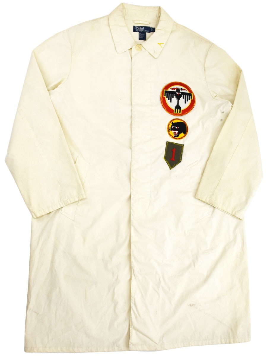 274 Denim&Supplyラルフローレン 白×金ブレード マーチングコート 274