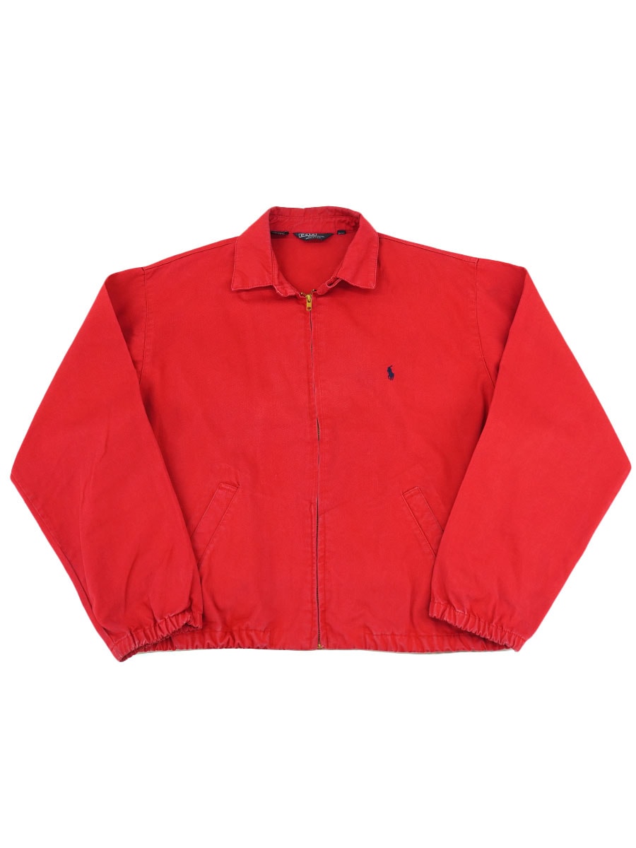 80's ラルフローレン 100%コットン スウィングトップ レッド 表記(L
