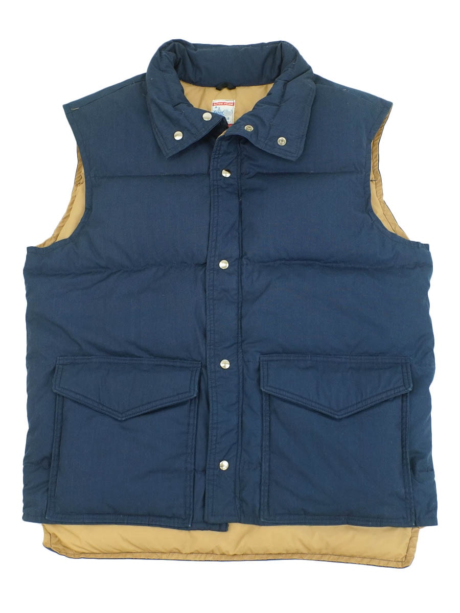 70's Frostline ダウンベスト ネイビー×ベージュ 表記(L) | すべての