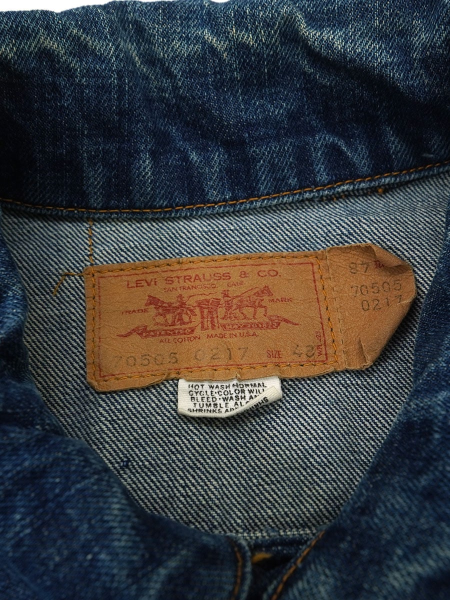60's Levi's 70505 BIG-E デニムジャケット 良雰囲気 表記(48) ビッグ