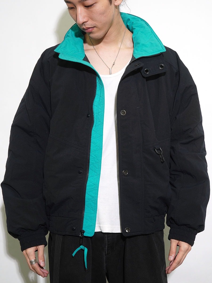 80's 黒タグ エディバウアー ダウンジャケット ブラックxティール 表記