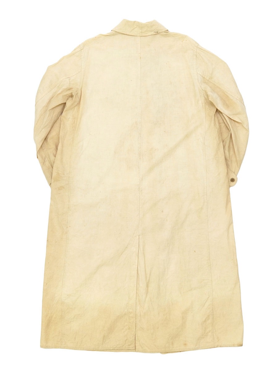 30's～ ダブルブレスト リネン ダスターコート ベージュ 実寸(42位