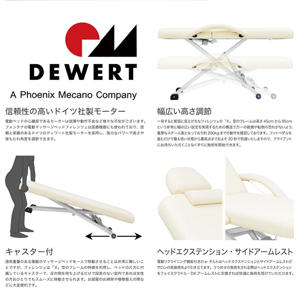 電動昇降マッサージベッド フォンタナ フィレンツェ30 幅75cm 低反発