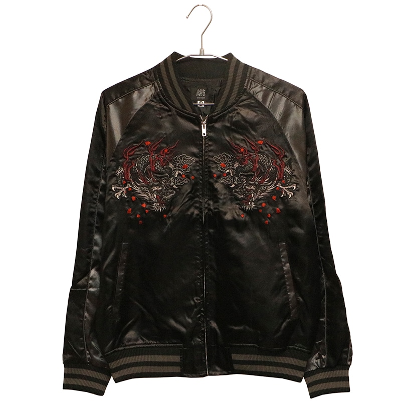 朧 おぼろ 龍 柄 刺繍 和柄 スカジャン （ 9043815 ） XXXL（4L） | 和