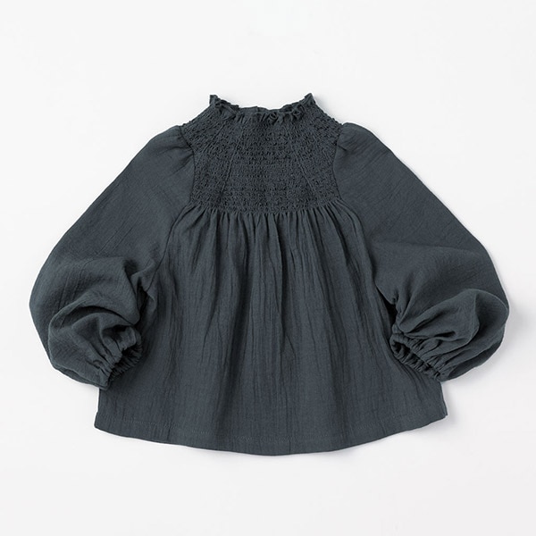 MARLMARL マールマール ブラウス (70-90cm) / シャーリングネイビー