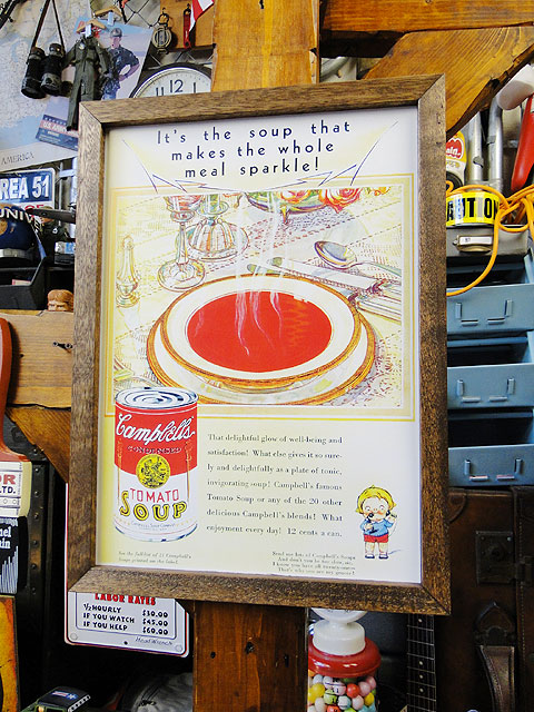 ポスターフレーム （キャンベル/トマトスープ） ポスター＆木製