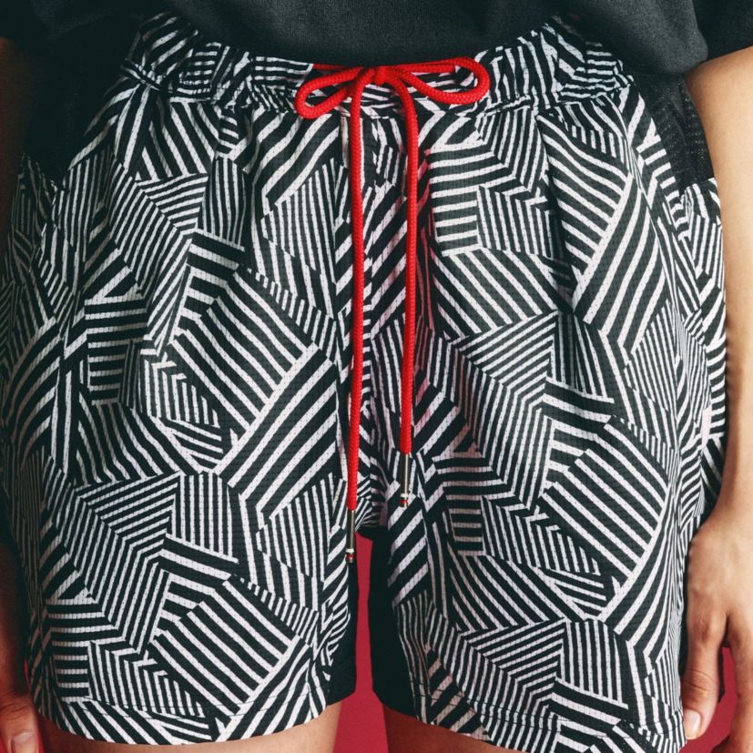 charbon / DAZZLE CAMOUFLAGE 7 POCKETS RACING SHORTS BLACK (UNISEX)