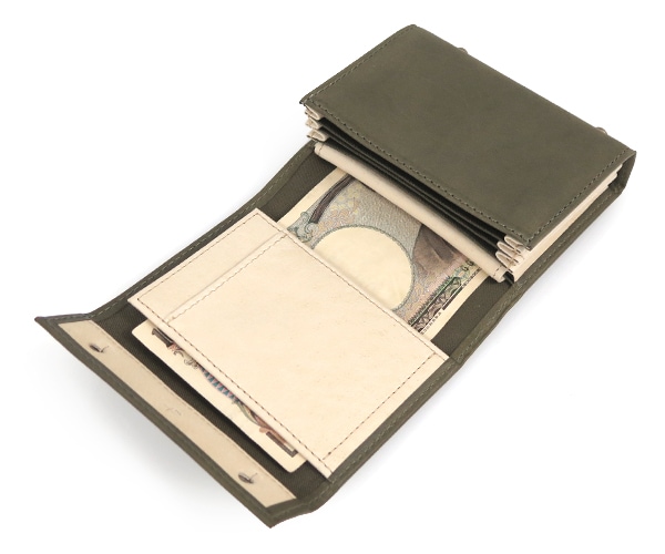 エムピウ m+ ミッレフォッリエ 2P30 ミニ財布 （カラー：グリージョ