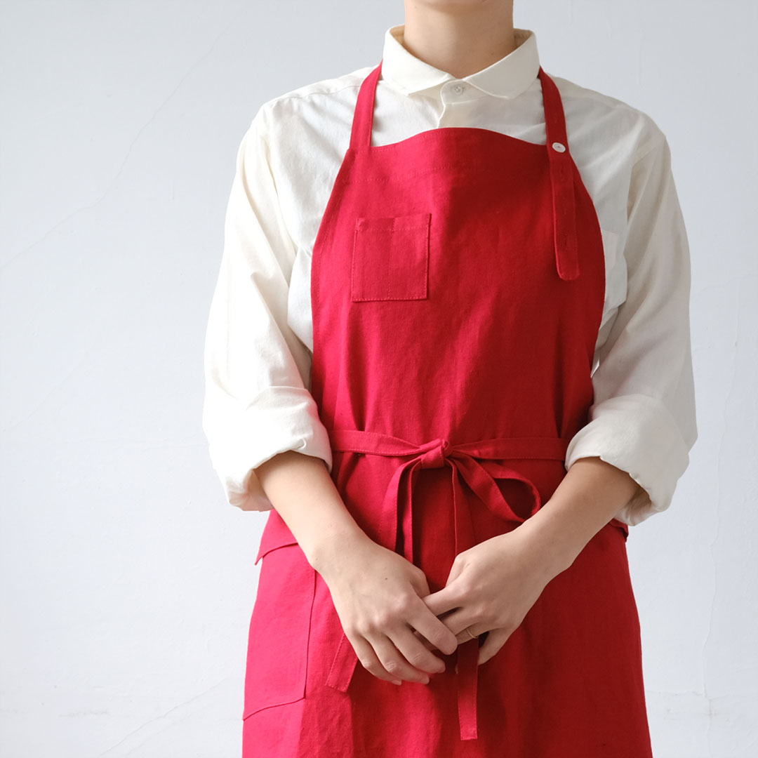 and milk_○ 赤色チュール◇被布エプロン 被布チュール◇ and milk_