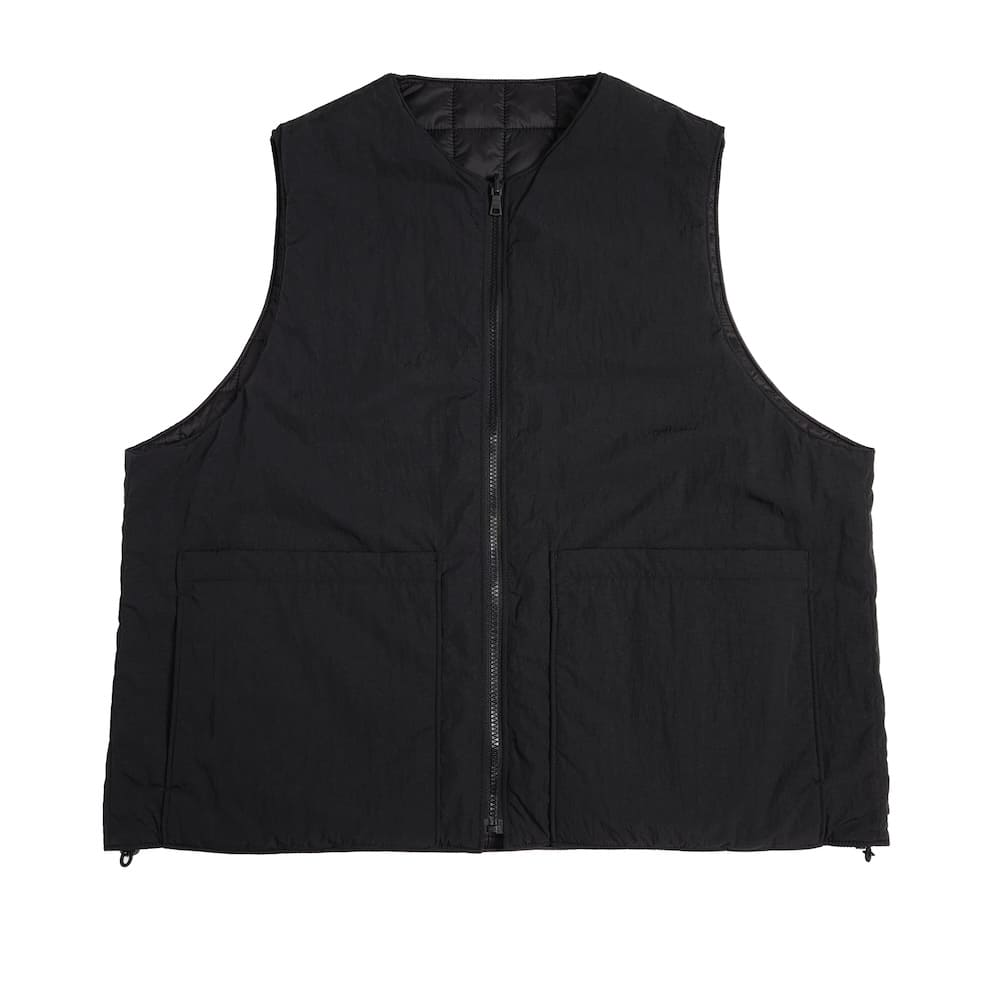 YOKE(ヨーク) METALLIC NYLON REVERSIBLE PADDED FRONT ZIP VEST