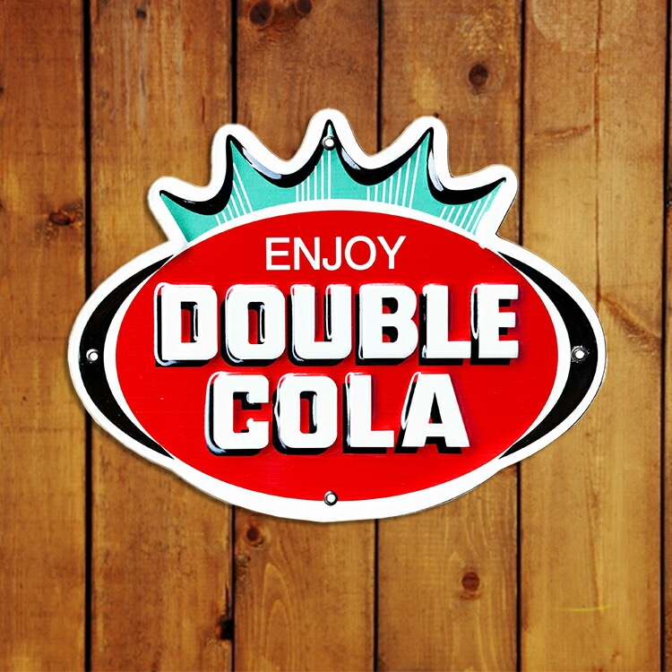 メール便発送】看板 ミニエンボスメタルサイン DOUBLE DRINK W250