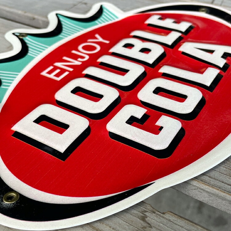 メール便発送】看板 ミニエンボスメタルサイン DOUBLE DRINK W250