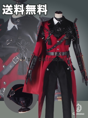 送料無料】とうらぶ風 黒×赤 ケープ付き衣装 帽子・装備品セット 石田