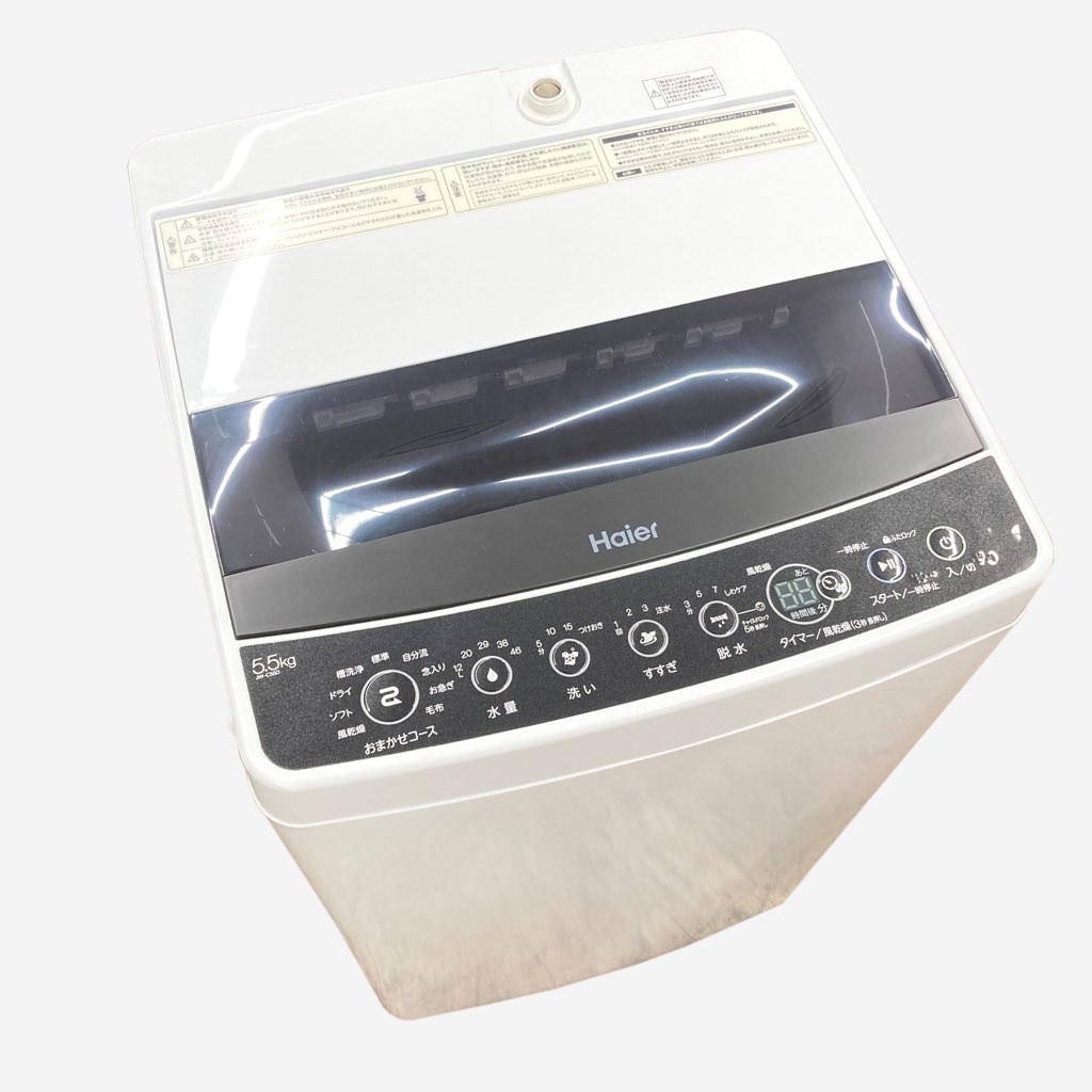 中古 5.5kg 全自動洗濯機 ハイアール JW-C55D-K 2022年製 ブラック