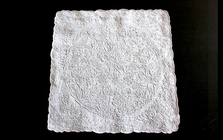 shan tou スワトウ刺繍 ハンカチ 約30×30cm｜インテリアレース