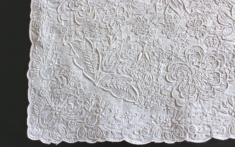 shan tou スワトウ刺繍 ハンカチ 約30×30cm｜インテリアレース
