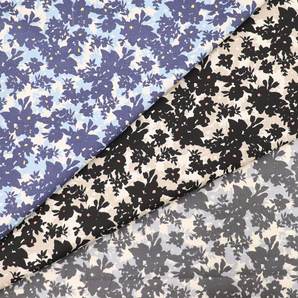 生地 綿麻キャンブリックプリント 花柄 254504-1～3 | 手芸センター