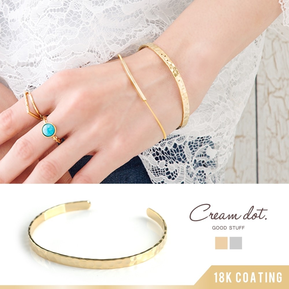 ゆうパケット】バングル ワイドバングル レディース メタル 槌目加工