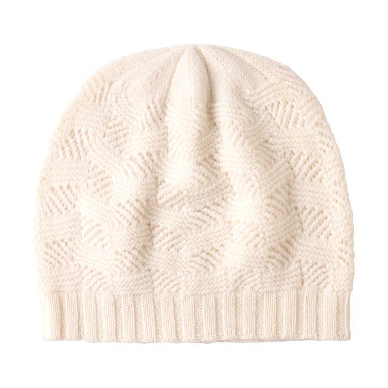 カシミヤ100％ ニット帽（ホワイト） | 第3世界ショップ 卸販売用