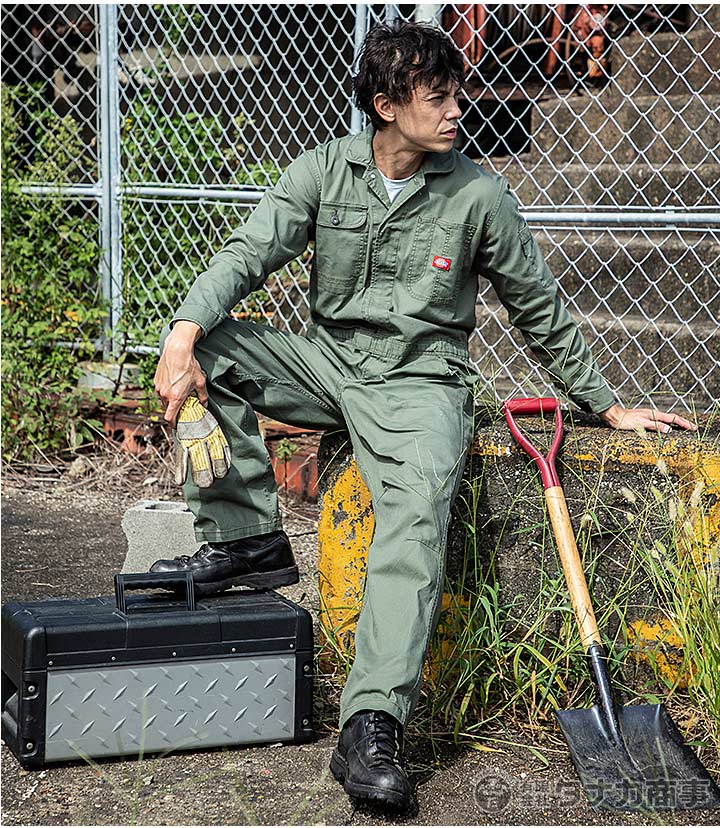 ディッキーズ つなぎ 長袖 ストレッチ オックス Dickies D-736