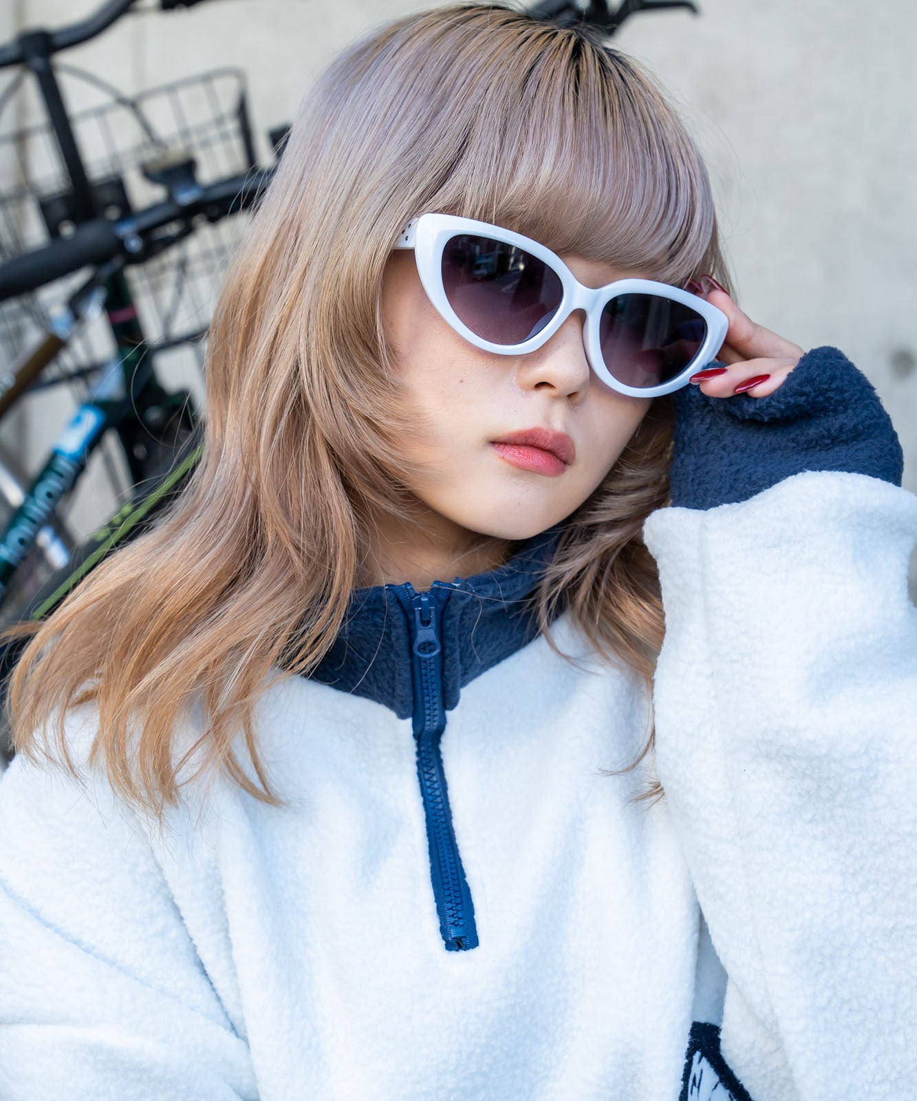 DEVICE select オーバル キャットアイ カラーレンズ サングラス Y2K TC001F