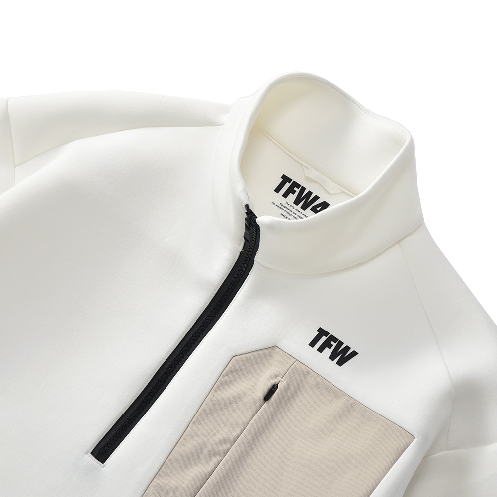 TFW49 ティーエフダブリュー49 CARDBOARD MATERIAL HALF ZIP SWEAT