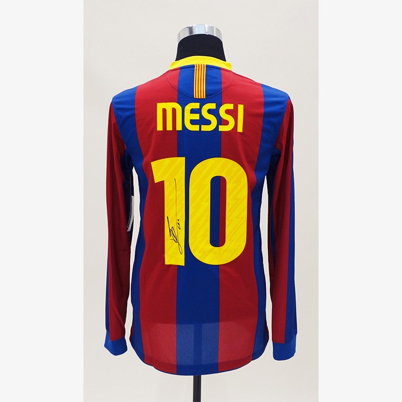 メッシ直筆サイン入りバルセロナ10/11ホームユニフォーム | THE DUGOUT