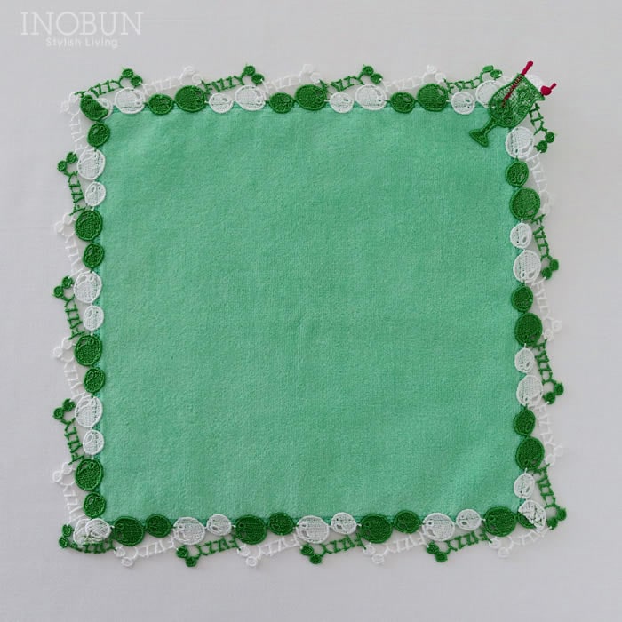 完売】近沢レース店 クリームソーダ 7月 グリーン シーズンタオルハンカチ