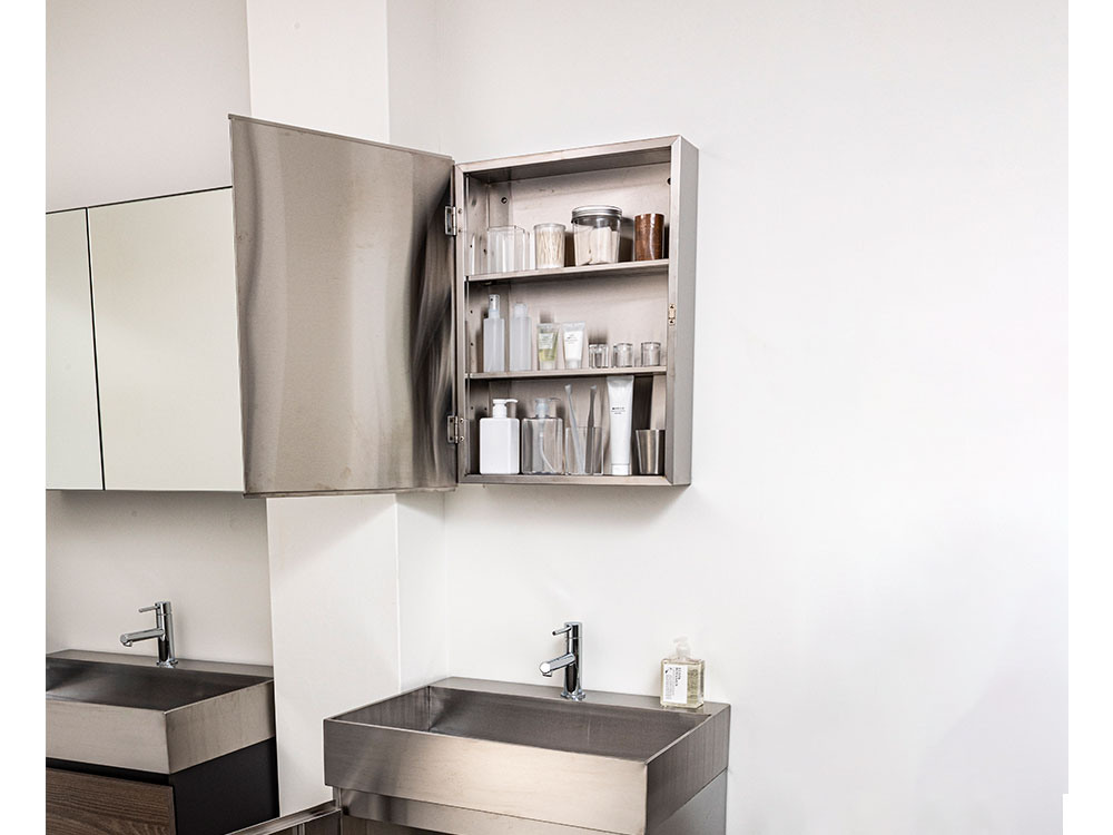 ミラー収納 MRC3001S 一面鏡 W300×H622×D112 ステンレスキャビネット