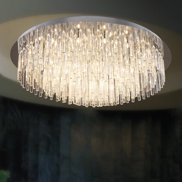 LA LUCE】デザインクリスタルシーリングシャンデリア 36灯 クローム