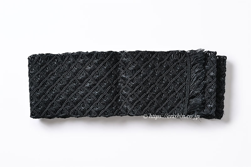 誉田屋源兵衛 半幅帯（芭蕉通風段文/黒）誉田屋源兵衛『着物・呉服えり新』