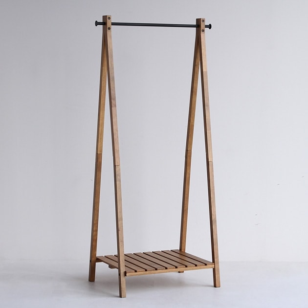 Rasic ラシック Hanger Rack ナチュラル ハンガーラック木製/棚付き
