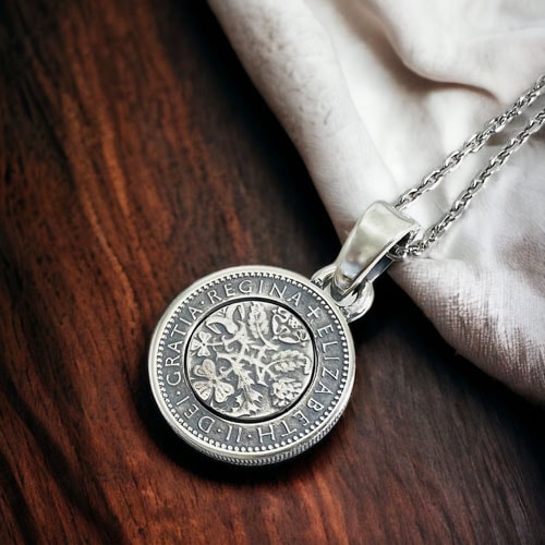 ≪AQUA SILVER/アクアシルバー≫幸せのシックスペンスコイン・リボルブ