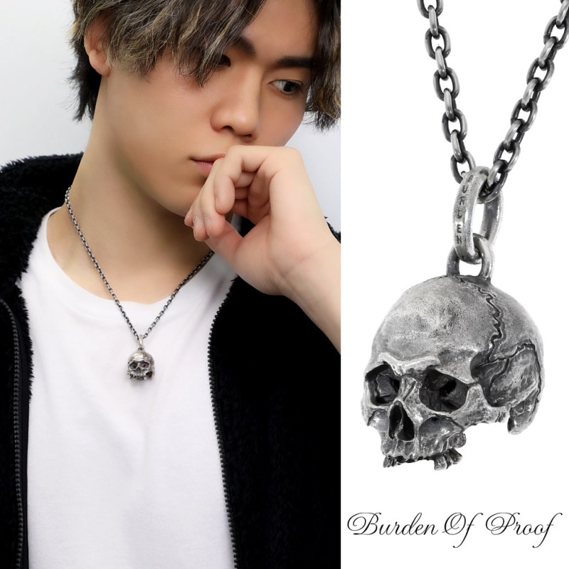 BURDEN OF PROOF ハーフフェイス スカル ネックレス ペンダント