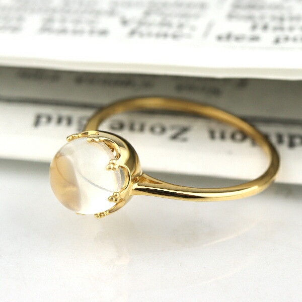K18 カボション ムーンストーン リング 指輪 天然石 ゴールド 誕生石 6