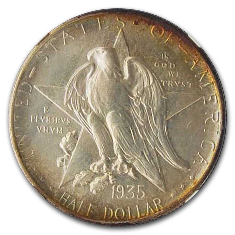 1935年 アメリカ テキサス 100周年 記念 ハーフ ダラー 銀貨 50セント