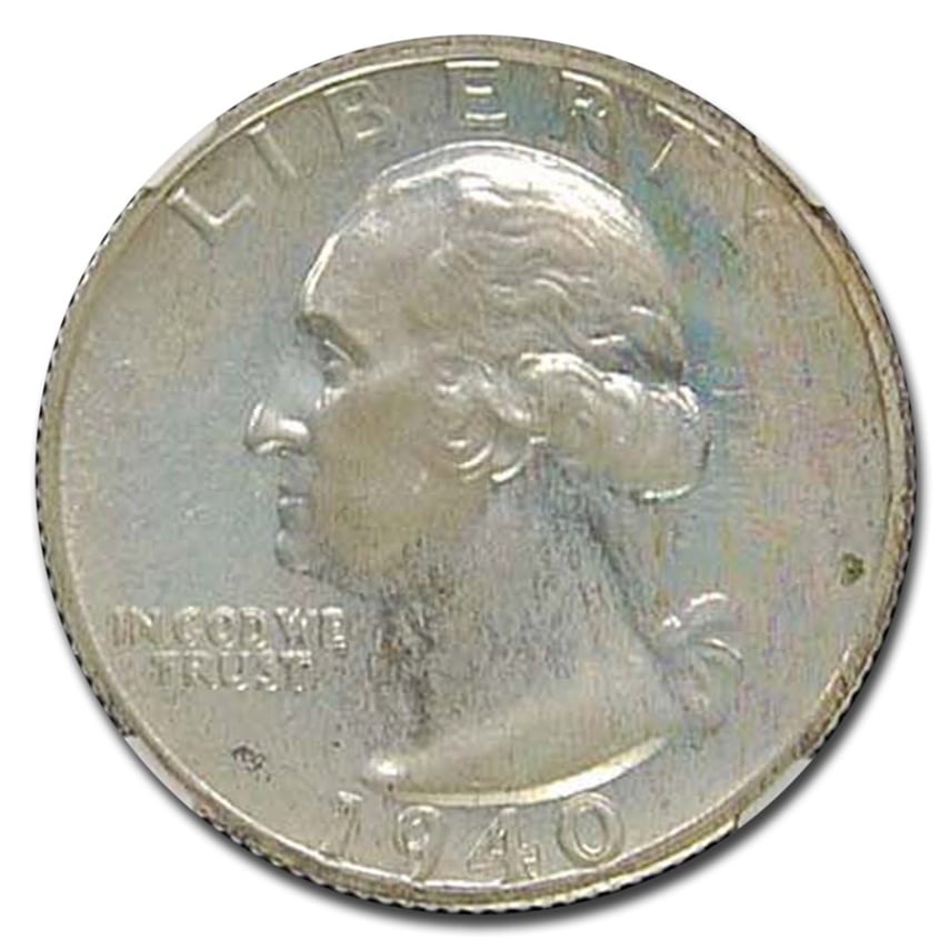 1940年 アメリカ ワシントン クォーター ダラー 銀貨 25セント