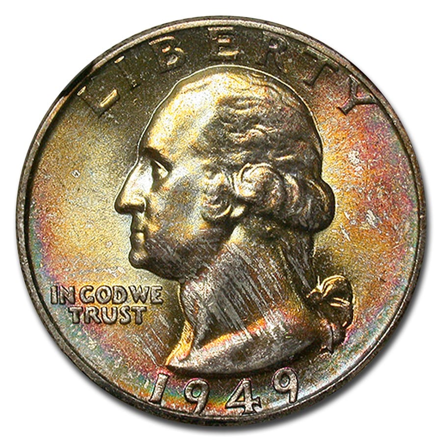 1949年 アメリカ ワシントン クォーター ダラー 銀貨 25セント