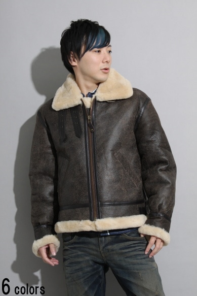 ビッグサイズ】革ジャン ダブルフェイスムートンB－3 レザージャケット